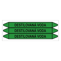 Značení potrubí, destilovaná voda,3 ks, 355 × 37 mm